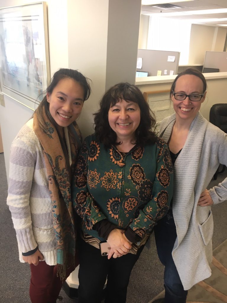 Vicky Law (Rise Program Lawyer), Rosa Artega (BWSS), and Andrea Bryson (Rise Case Manager). Rise is fortunate to have colleagues from other feminist deliver organizations like BWSS providing our students with information and resources as they enter the legal profession.