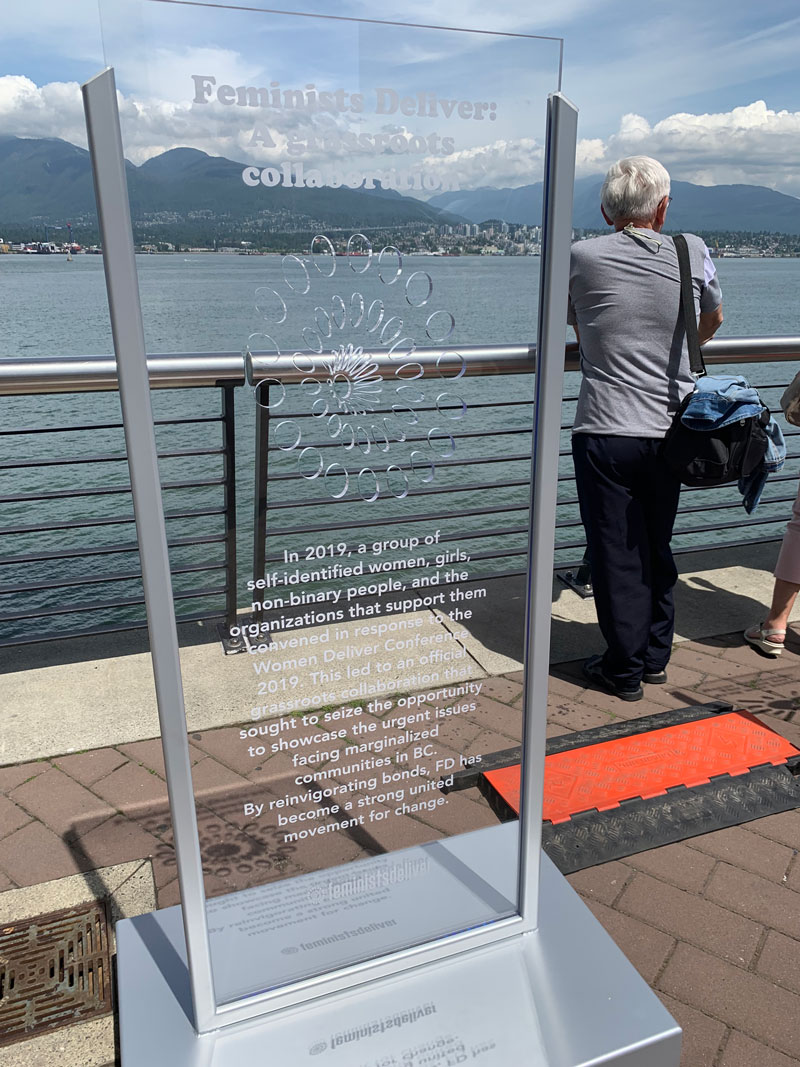 The Feminists Deliver Ripple Effect installation at the Bon Voyage Plaza at the Vancouver Convention Centre