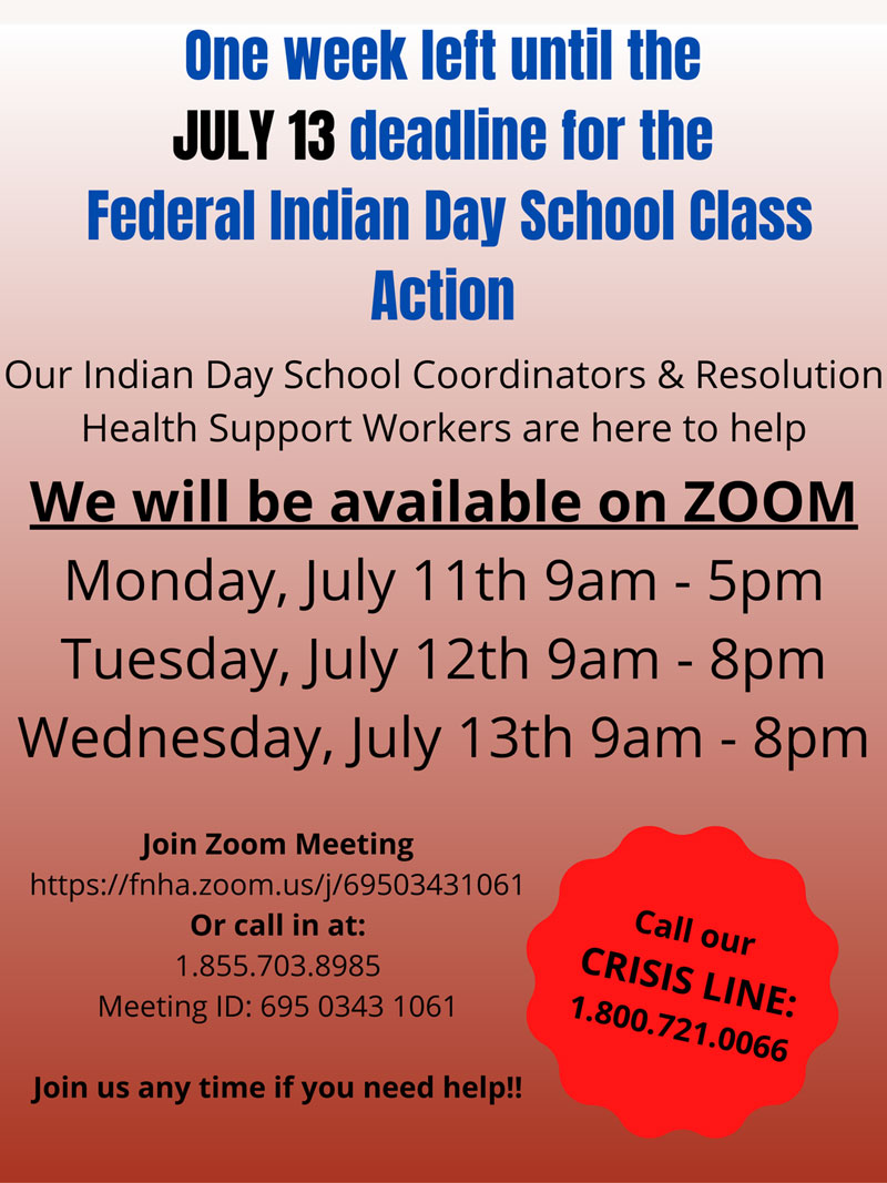 Federal Indian Day School Class Action Application Deadline