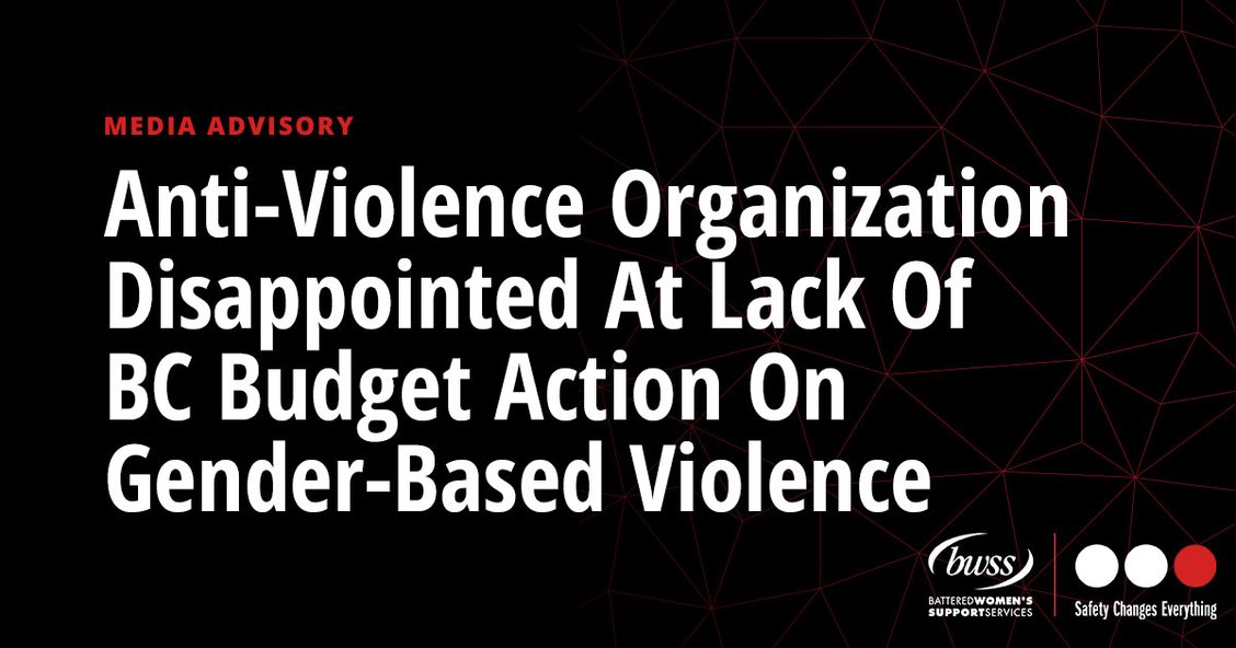 Lack of BC Budget Action on Gender-Based Violence
